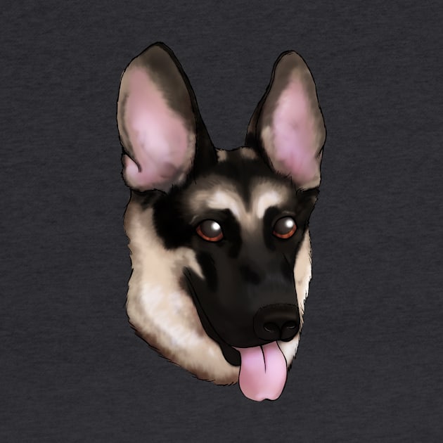 German Shepherd Dog Head by Saramation